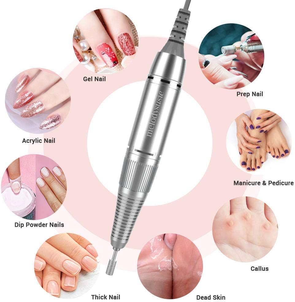 Melodysusie Handpiece for Scamander Professional Rechargeable 30000 Rpm Nail Drill, Portable E-File, Electric Grinder Tool for Acrylic Nail Natural Extension Poly Nail Gel, High Speed, Low Heat image number 5