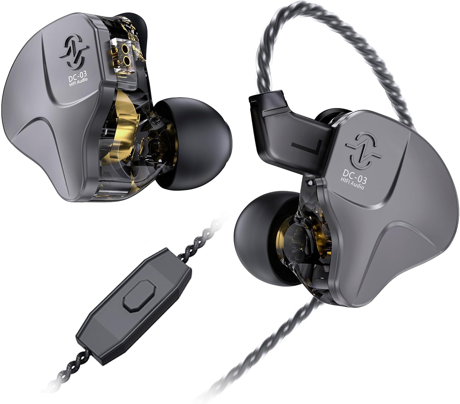 Yinyoo CCZ Sonata DC03 Hifi In-Ear Monitor Headphones, 10Mm Magnetic Dynamic Driver, High Fidelity Gaming Sports IEM Headphones, Earbuds with 2 Pin Cable for Gift PC Audiophiles