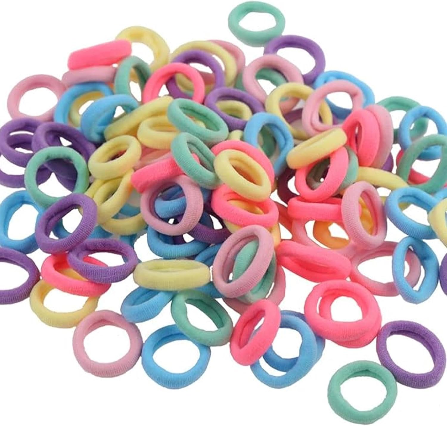 100 Pieces Candy Colors Hairbands,Baby Elastics Hair Ties,Mini Hairbands for Baby Kids and Girl Kids image number 5