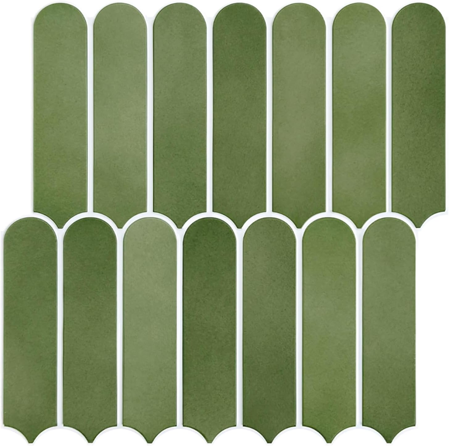 Commomy Peel and Stick Tiles, Stick on Tiles Backsplash for Kitchen and Bathroom, PVC Wall Tiles Interior Decor(30X30Cm, 10 Sheets, Matte Green) - Dark Green image number 3