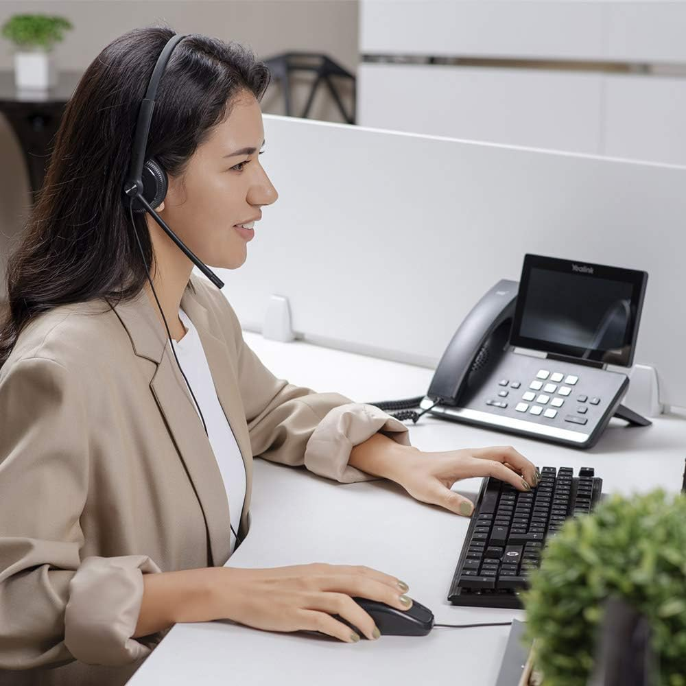 Yealink YHS34 Mono One Ear Headphones with RJ Connection Cable image number 1