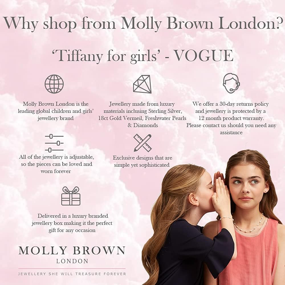 Molly Brown London Girl'S Sterling Silver Freshwater & Pearl Cross Necklace | First Holy Communion Gift | Christening Jewellery | Girl'S Religious Jewellery | First Eucharist Gift | Baby & Girls Jewellery