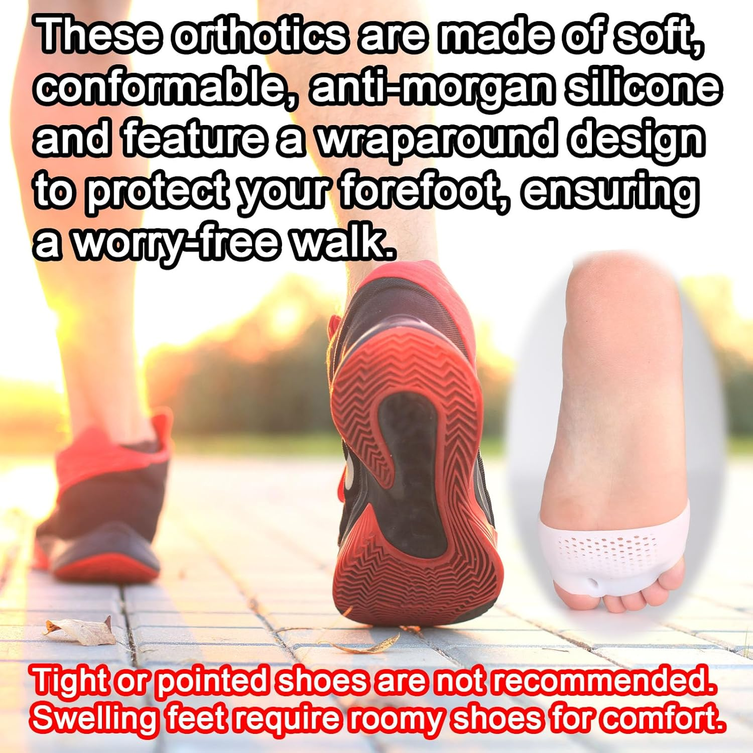 2 Pairs Silicone Toe Separators, Clear Toe Spacers Soft & Breathable Toes Straightener Corrector for Women Men Overlapping & Curled Toes image number 2