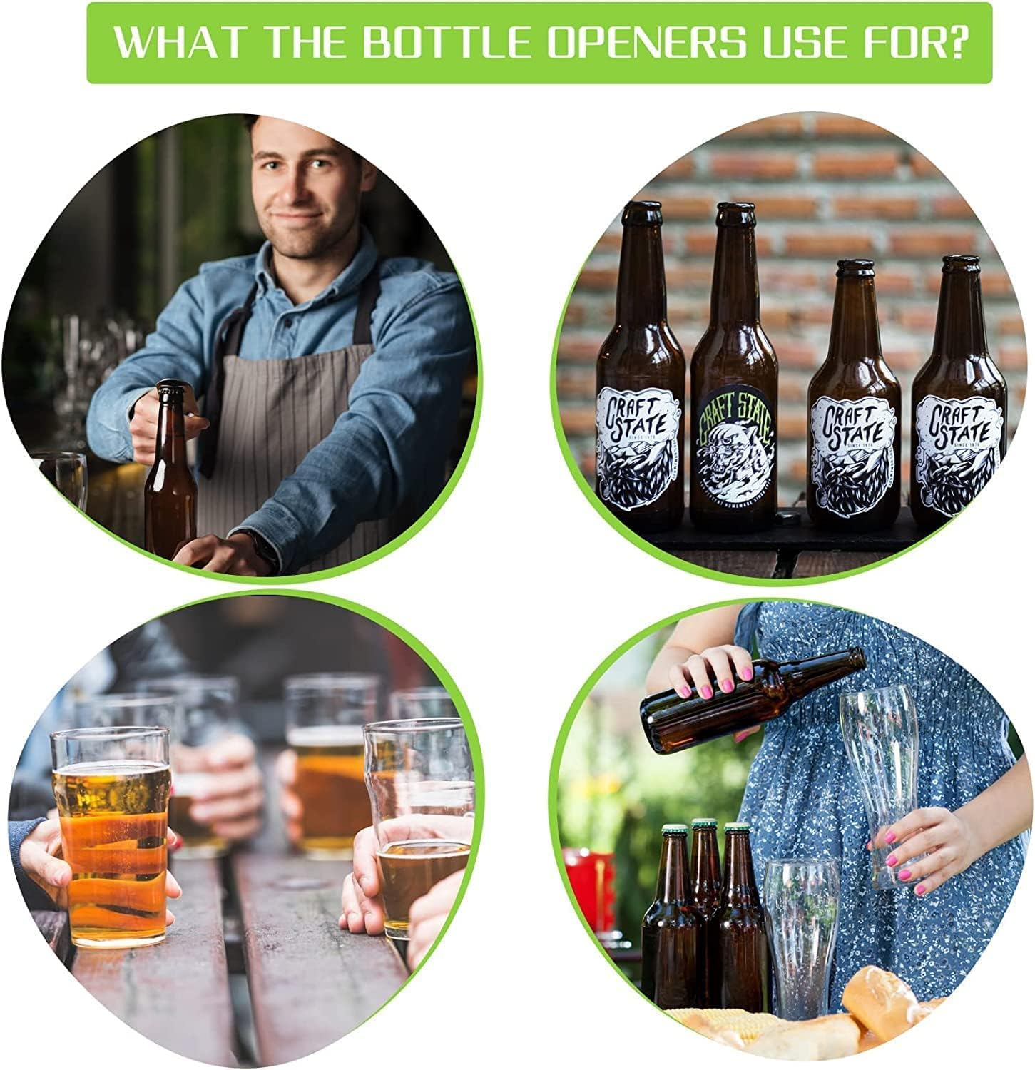 3 Pack Heavy Duty Stainless Steel Flat Bottle Opener, Solid and Durable Beer Openers, 7 Inches Red, Black, Blue image number 4