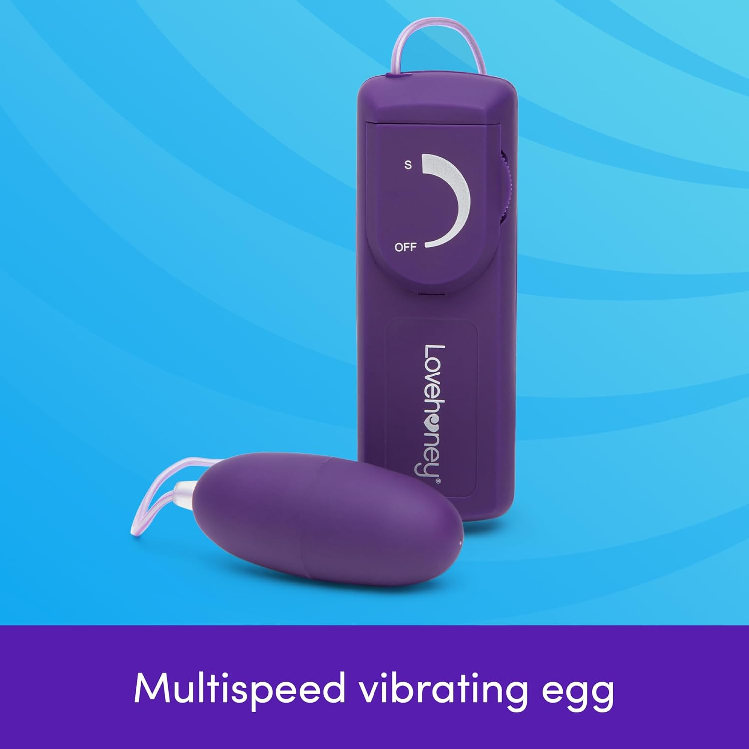 Lovehoney Wickedly Powerful Vibrating Egg for Women - Smooth 2.5 Inch Multispeed Bullet Vibrator - 31 Inch Wired Remote Control Love Egg for Couples - Purple image number 3