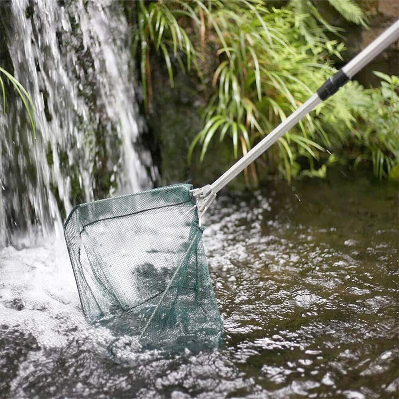 AIMALL Foldable Telescopic Fishing Net, 22"-67" Extendable Pole with Knotless Mesh, Lightweight Aluminum Frame, and Triangular Design for Landing Fish