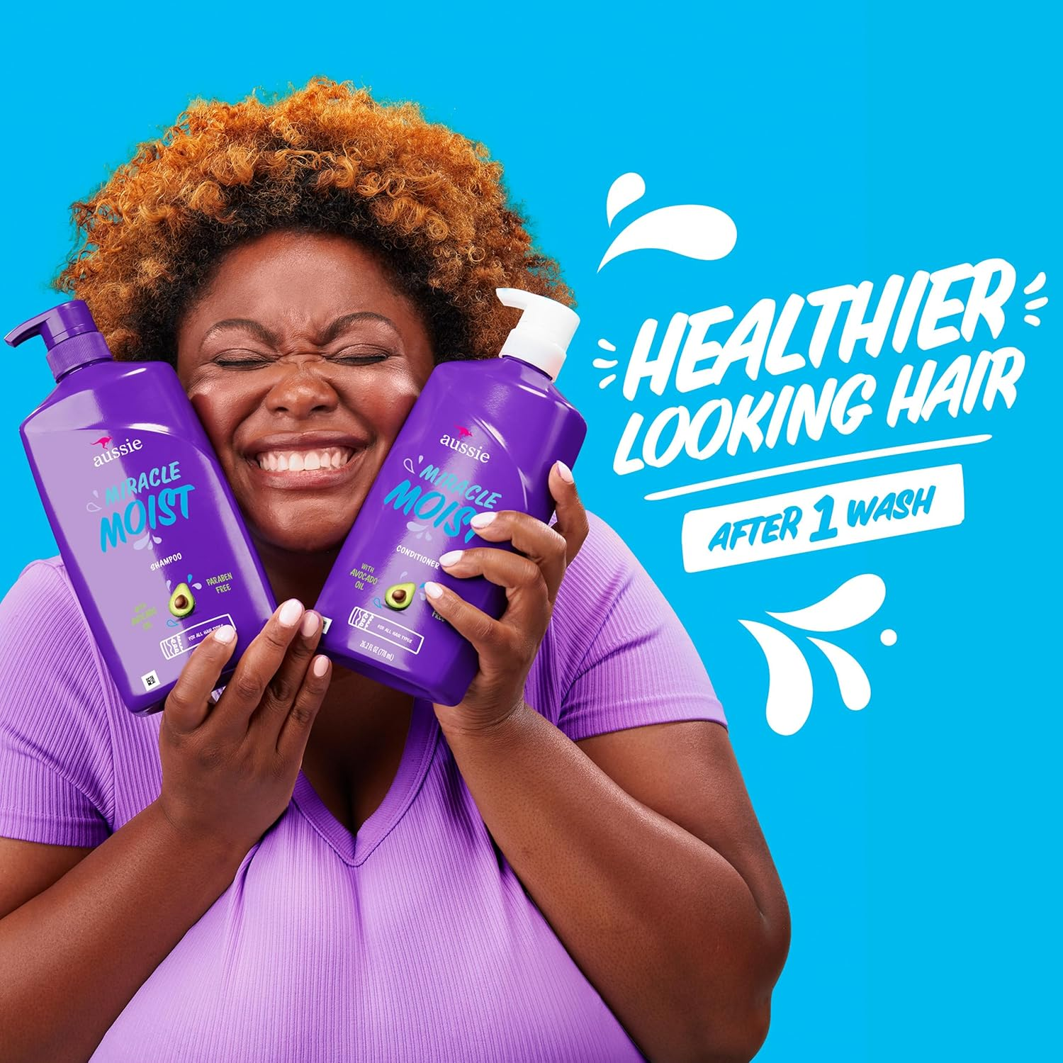 Aussie Miracle Moist Shampoo without Avocado & Jojoba for Dry Hair , 26.2 Fluid Ounce image number 4