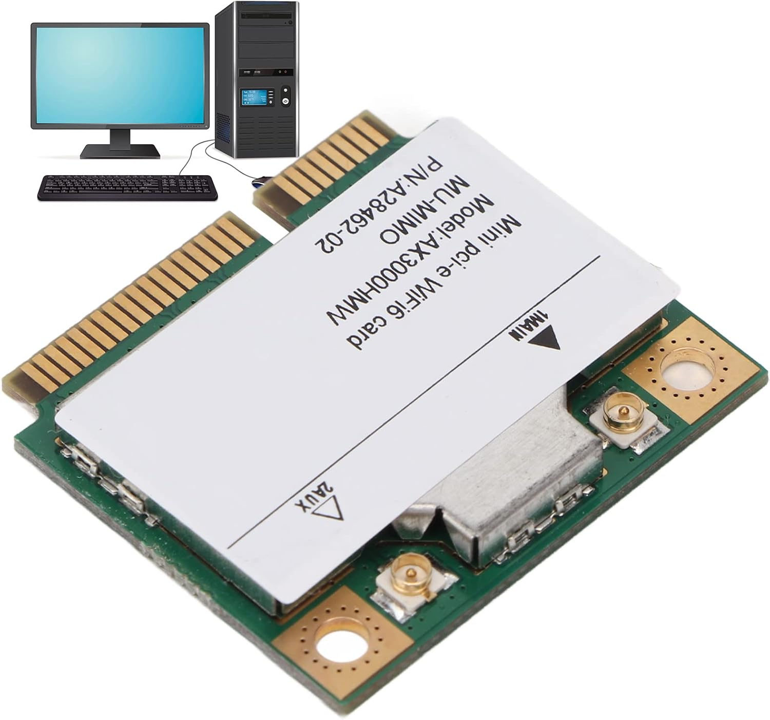 AX3000HMW Dual Band Mini Pcie Wifi Network Card 802.11AX AC, 3000Mbps Wireless Card Mini Pcie Wifi6 Adapter, High Speed Wifi Adapter for Laptop PC image number 5