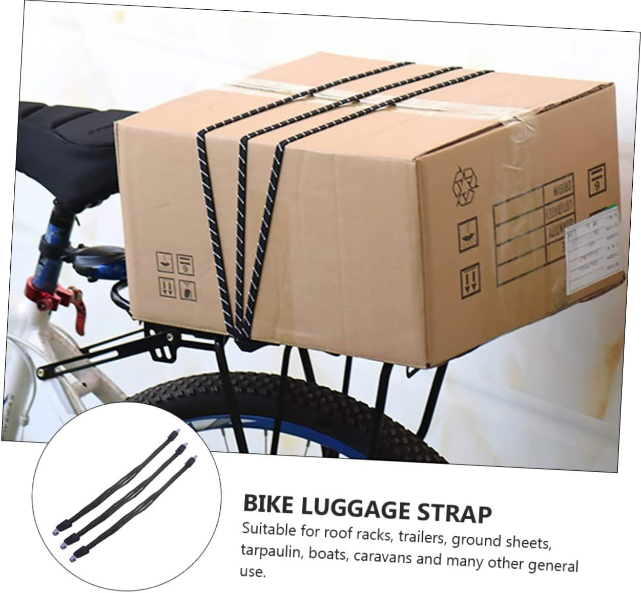 Happyyami 3Pcs Luggage Rope Straps Bungee Cords Hooks Elastic Cord for Secure Cargo Net image number 5