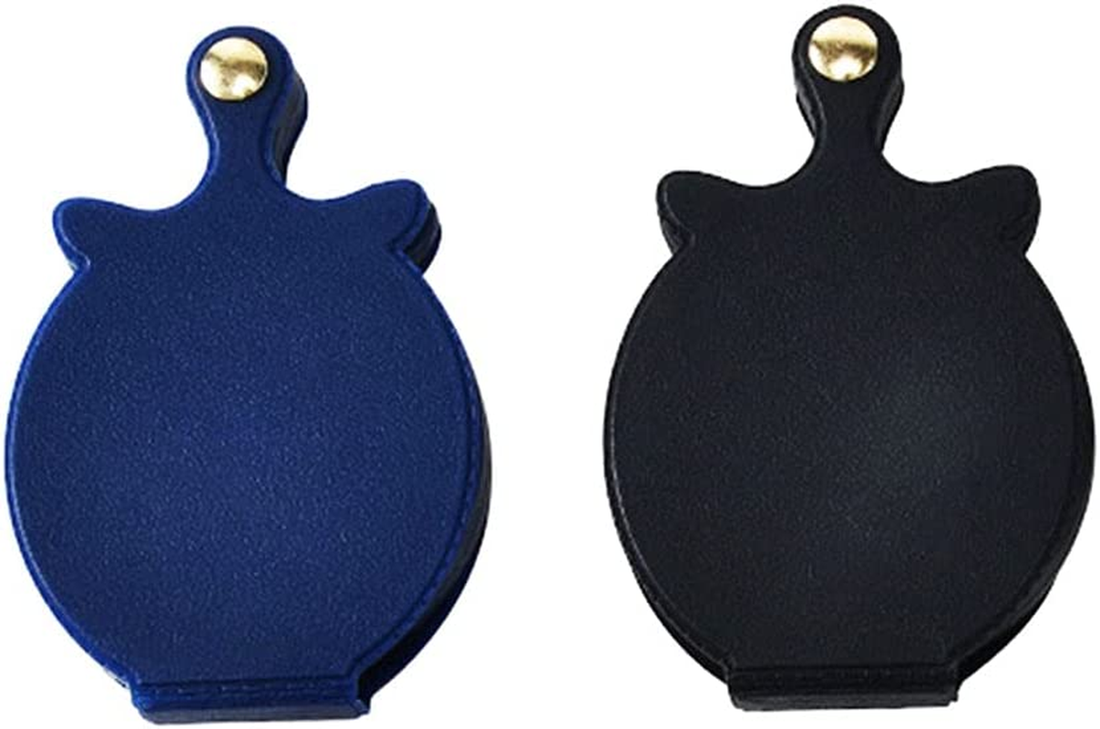 Meichoon 2Pcs 10X Mini Magnifying Glass,Small Pocket Folding Magnifier with Rotating Protective Holster for Reading Newspapers/Books/Magazines,Science,Jewelry,Hobbies(Black+Blue) image number 2