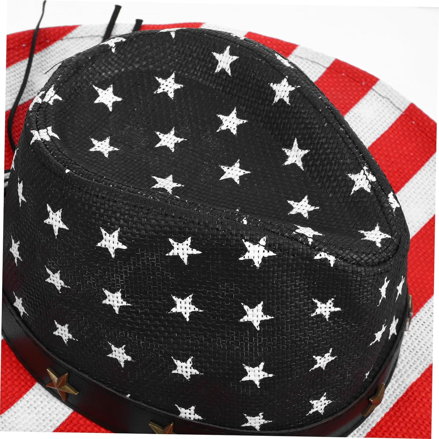 Healeved American Flag Cowboy Hat Patriotic Western USA Hat with Strap for Men Women Boys Memorial Day Party Supplies Outdoor Celebration Accessories image number 3
