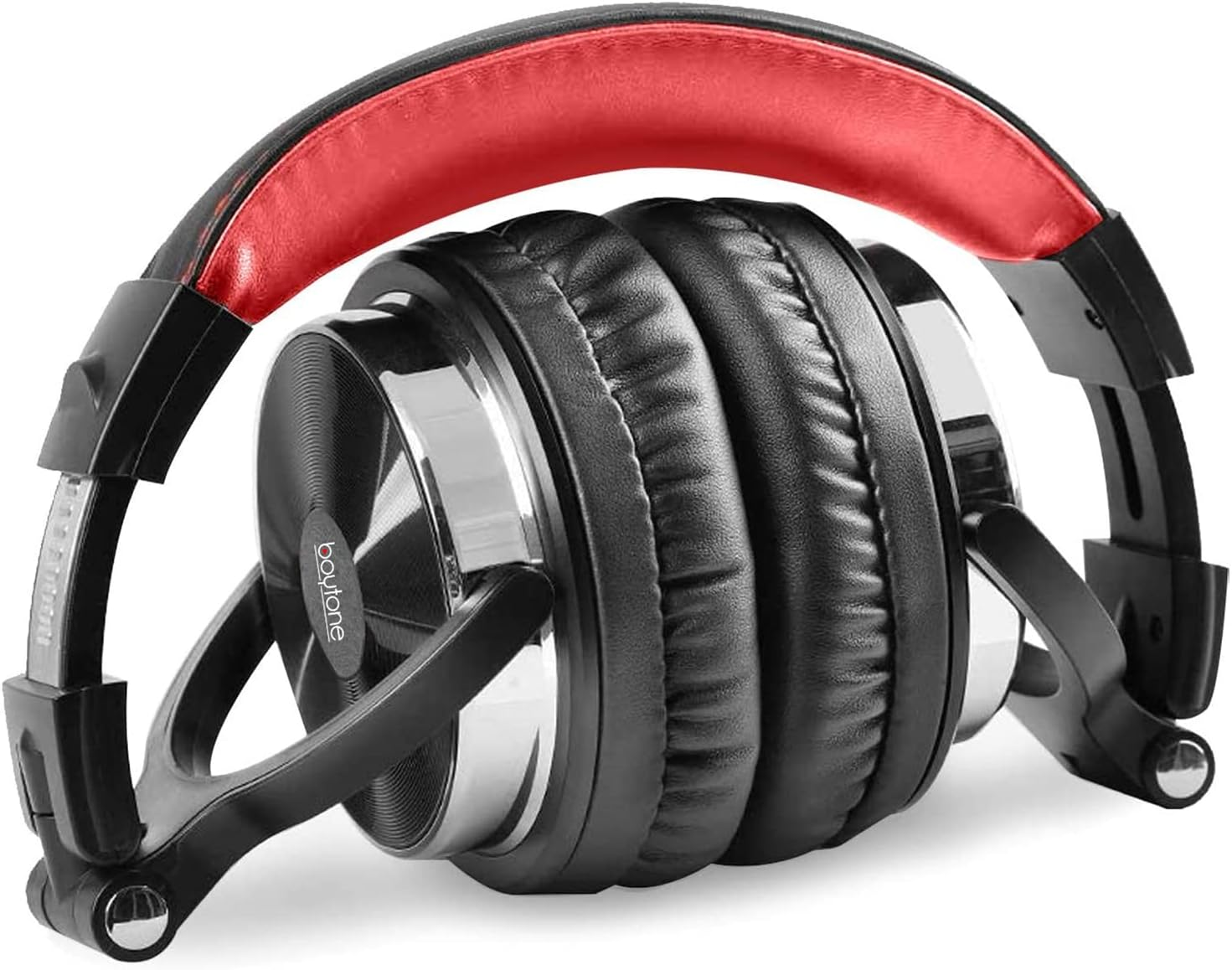 Boytone BT-10RD Wired over Ear Headphones Studio Monitor & Mixing DJ Stereo Headsets with 50Mm Drivers and 1/4 to 3.5Mm Audio Jack for Audio Mixer Computer, Phone, Guitar, Laptop, Amplifier