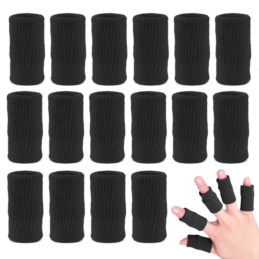 10-Pcs Finger Compression Sleeves &ndash; Breathable Support Brace for Finger Protection &ndash; Ideal for Basketball, Tennis, Cricket, Sports & Daily Use (Black) image number 4