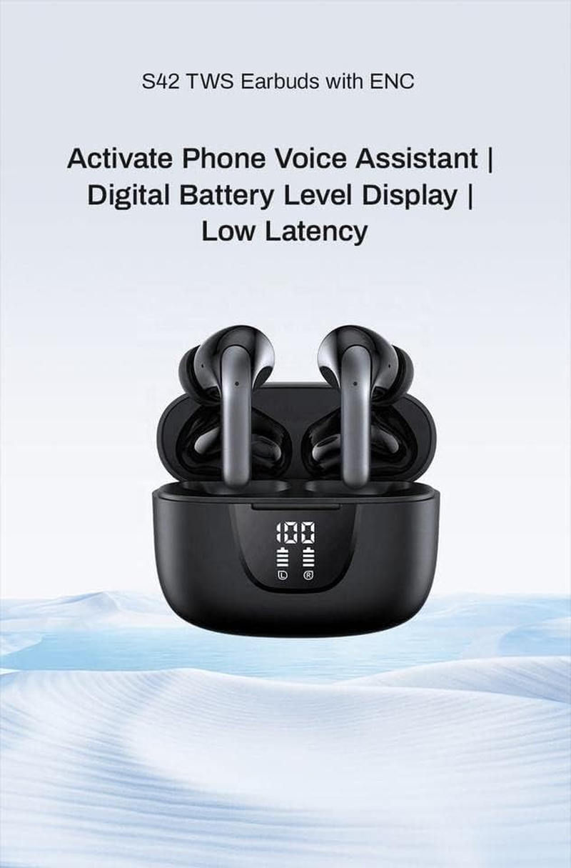 Wireless Earbuds Bluetooth 5.3 Deep Bass True Wireless Headphone 30H Playback LED Power Display In-Ear Earphones Noise Reduction with Charging Case Headset IP7 Waterproof for Sports image number 6