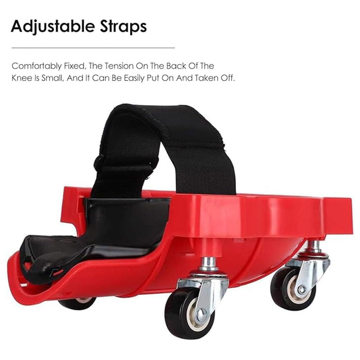 AIMALL Rolling Knee Pad with Universal Wheels Ergonomic Kneeling Mat for Bricklayer Floor Tile Car Repair Gardening Red Black Nylon ABS Metal 8.7In X 3.5In X 11.6In image number 6