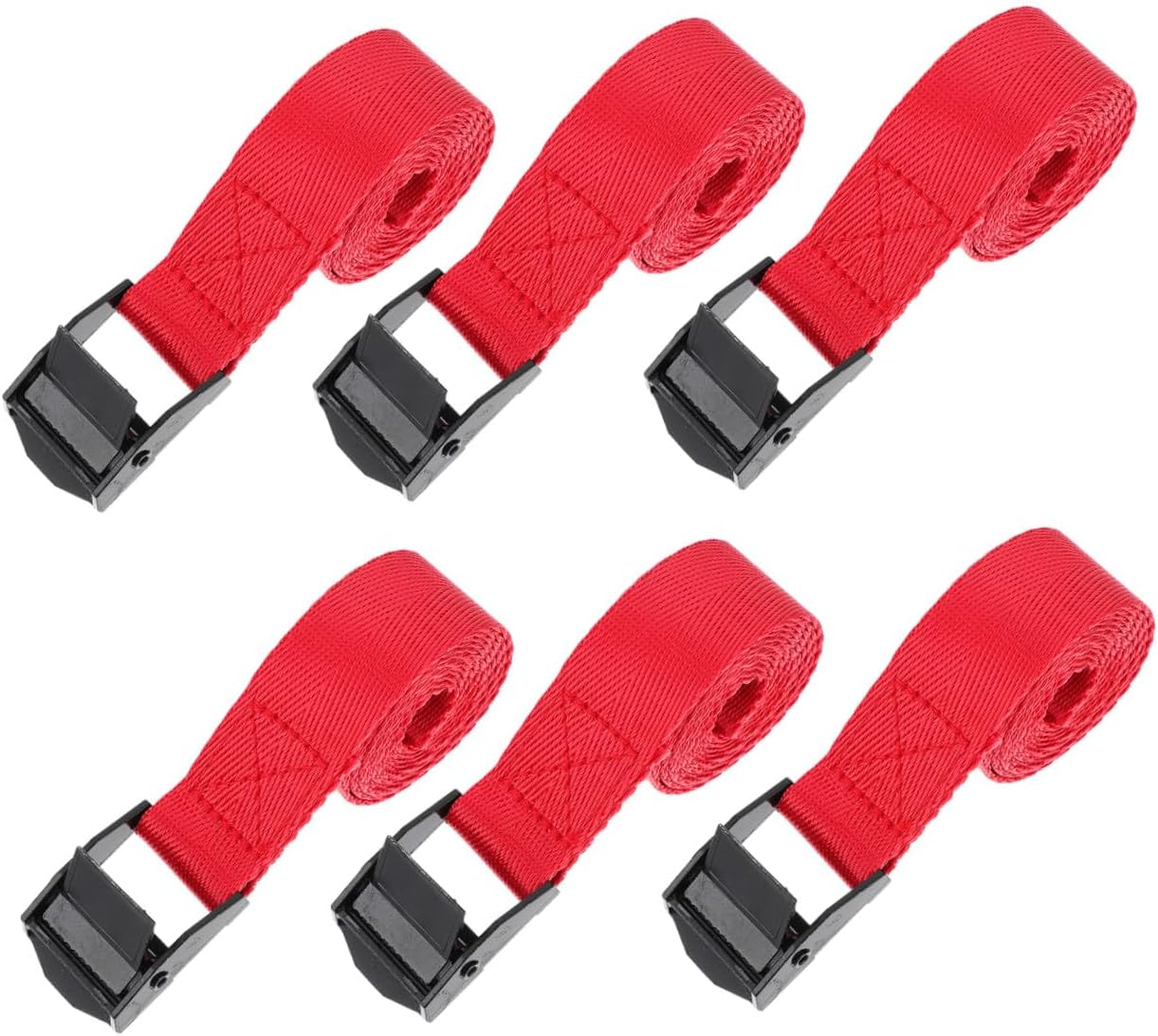 LALAFINA 6Pcs Nylon Lashing Straps for Cargo Luggage Reliable Fastening Belts for Ratchet Strap Use during Travel image number 1