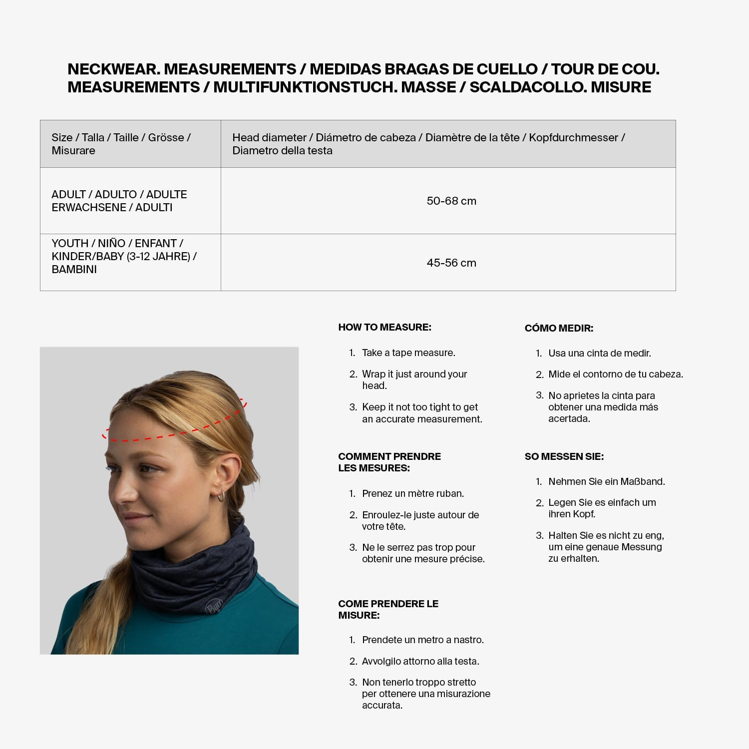 Buff Castlerock Grey Multifunctional Bandana Women/Men - Made in Spain