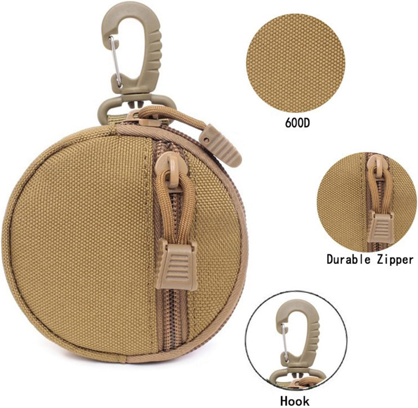 Small Keychain Coin Purse Keychain Small round Coin Holder Headset Pack Gear Accessories, A image number 2