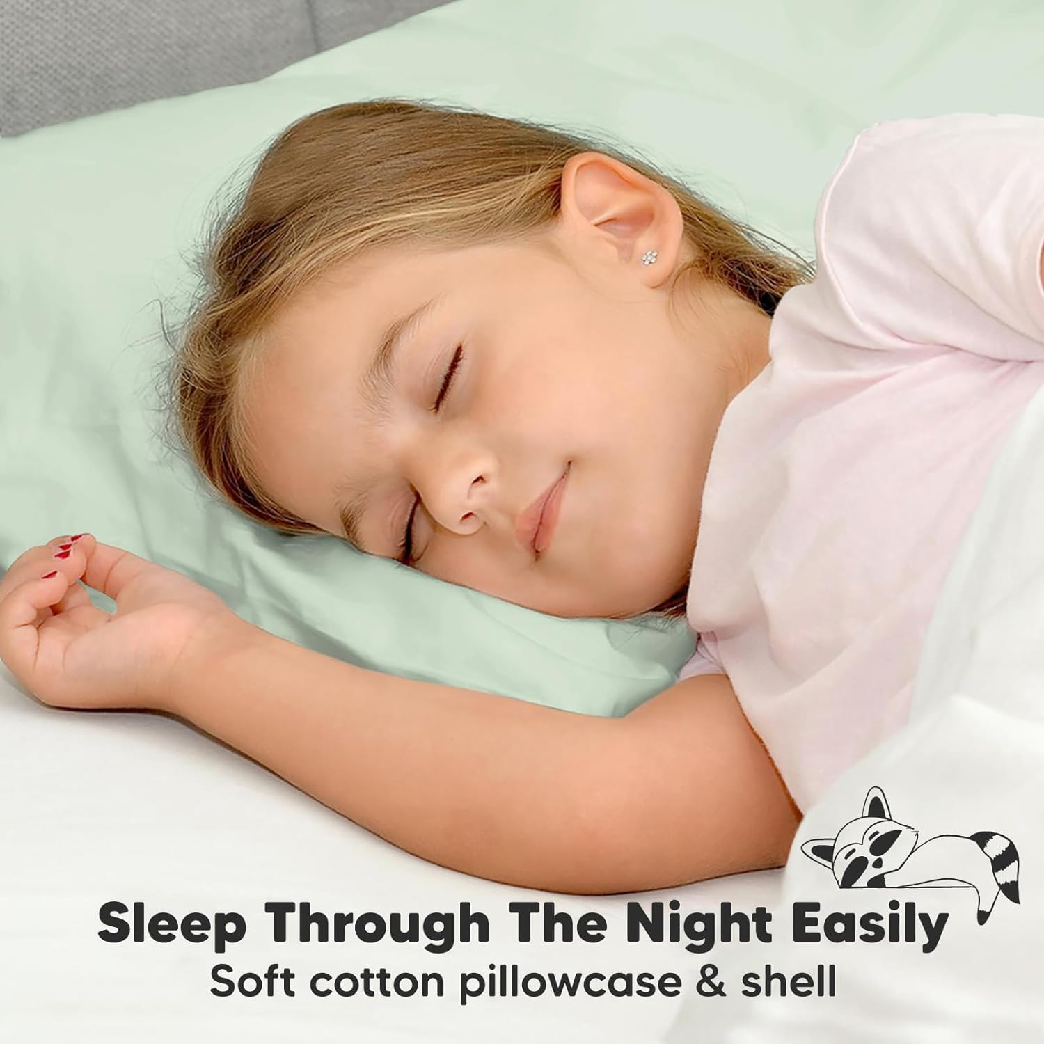 2-Pack Toddler Pillow - Soft Organic Cotton Toddler Pillows for Sleeping - Small Pillow for Kids - Kids Pillows for Sleeping - Kids Pillow for Travel, School, Nap, Age 2 to 5 (Sage) image number 4