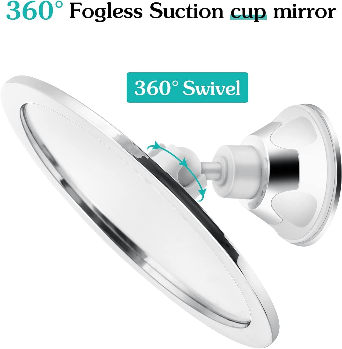 360 Degree Rotating round Fogless Shaving Mirror Bathroom Shower Mirror with Locking Suction Anti-Fog Decorative Mirror image number 6