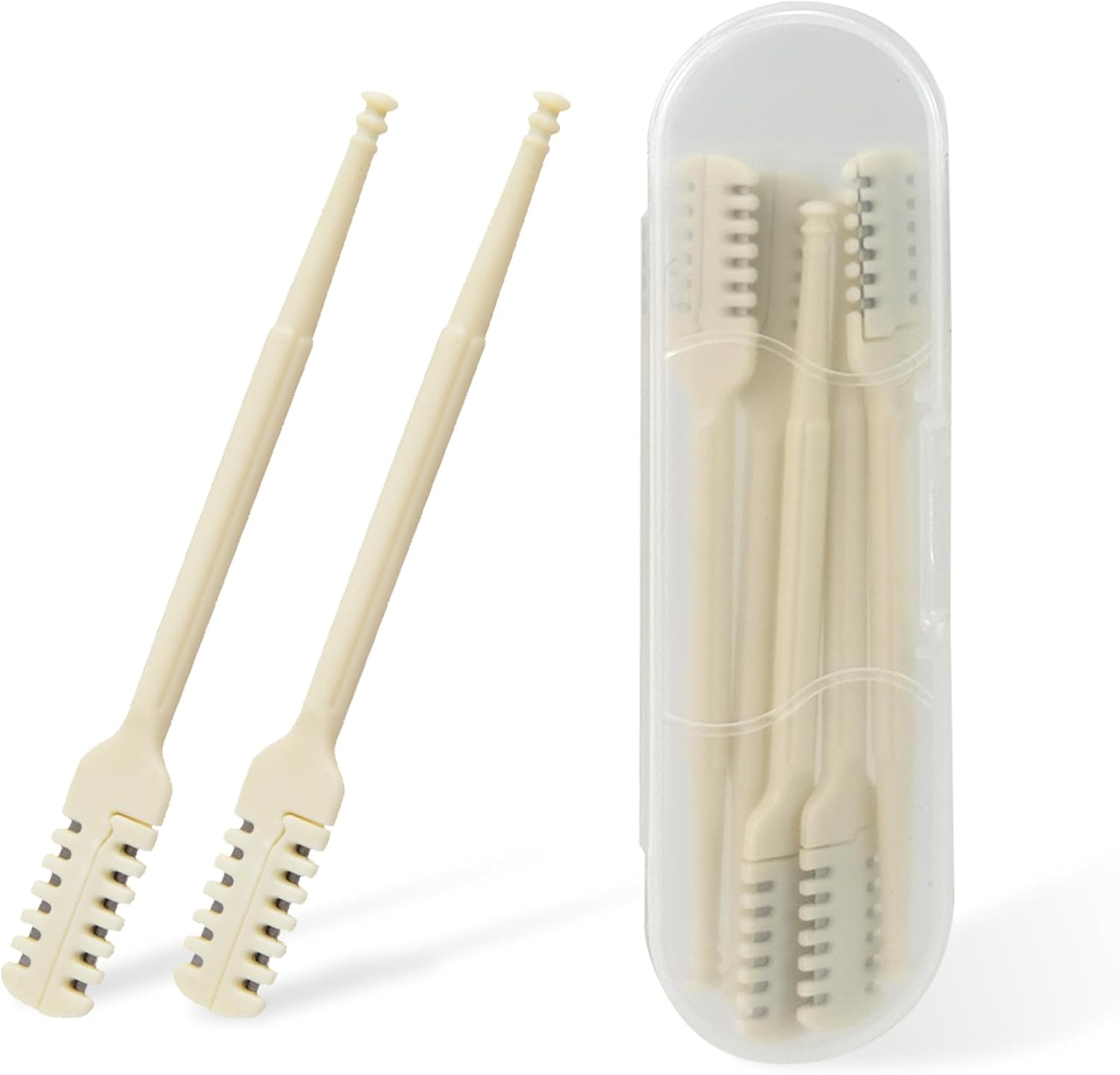 EKIND 5 Pcs Double-Sided Nose Hair Trimmer, 2-In-1 Manual Nose Hair Cutter with Ear Picker, Nostril Hair Remover Tool,Portable and Convenient, Washable, Head Nose Hair Cutter, Tail Ear Picker