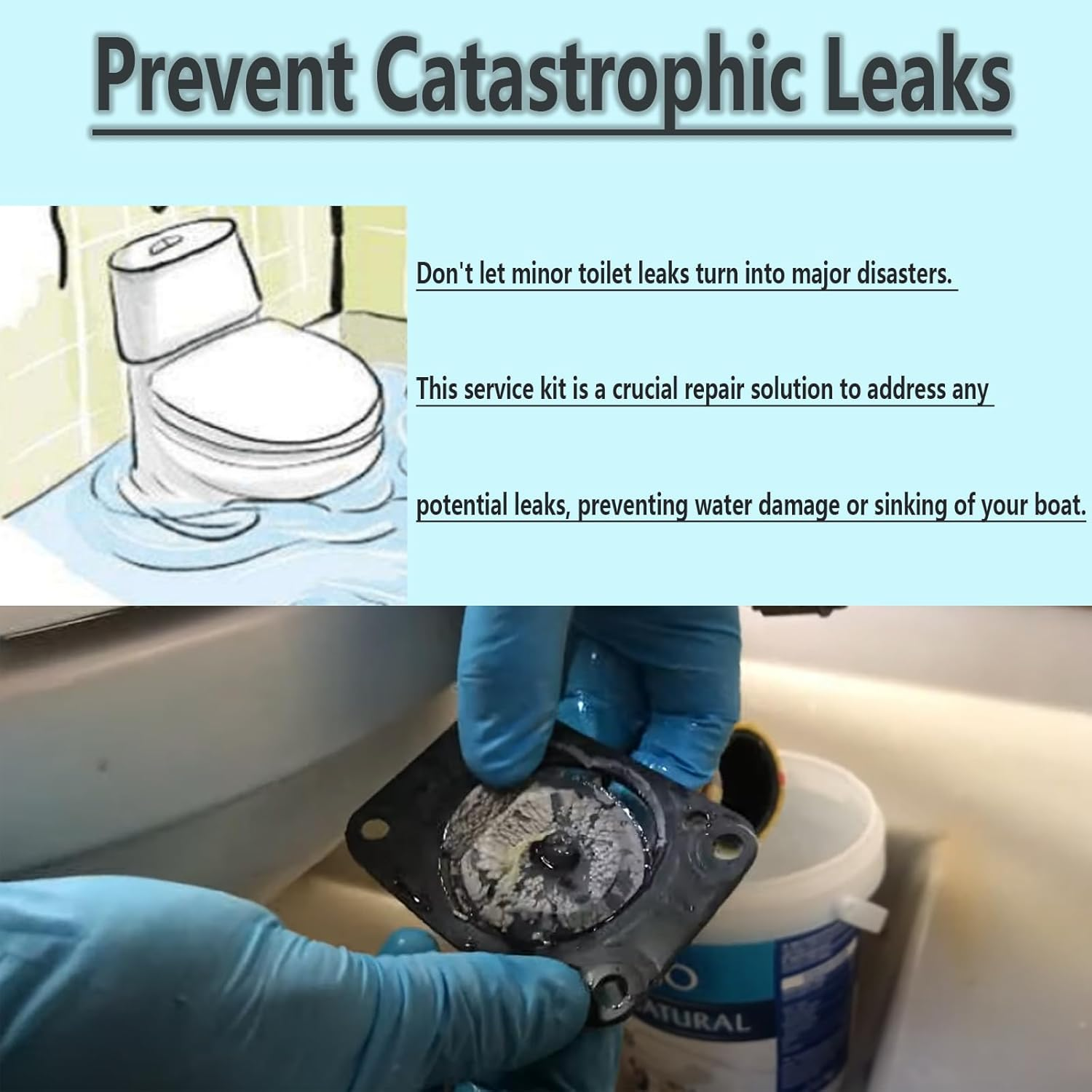 Bonbo 29045-3000 Replacement for Jabsco Twist N Lock Marine Manual Toilet Service Kits for 29090-3000 Compact & 29120-3000 Household Toilet Pump Assemblies 2008 and Up image number 6