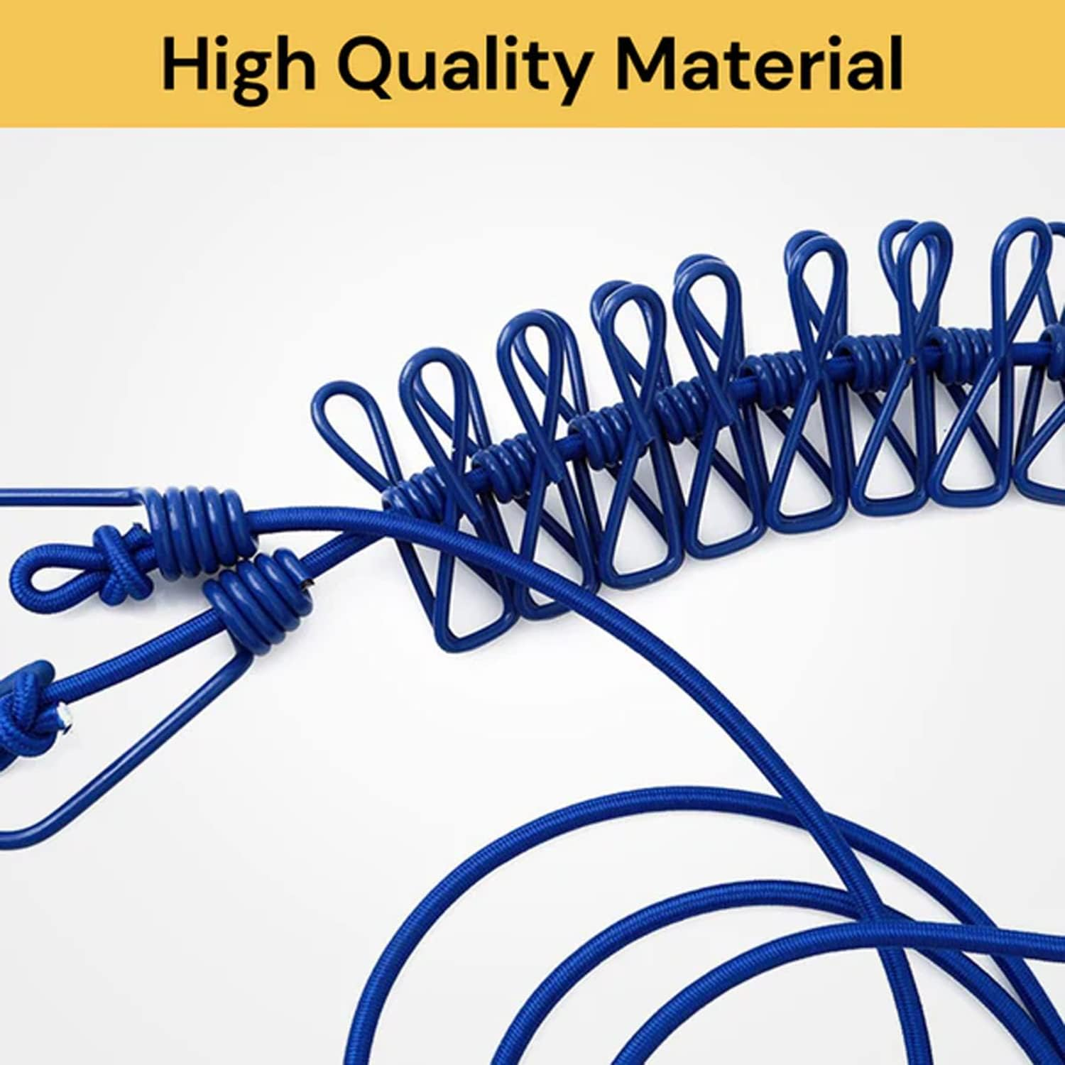 EZONEDEAL Portable Travel Clothesline, Retractable Adjustable Clothesline with 12 Clothespins, Camping Outdoor RV Accessories for Hotel, Apartment, Indoor, Outdoor image number 6