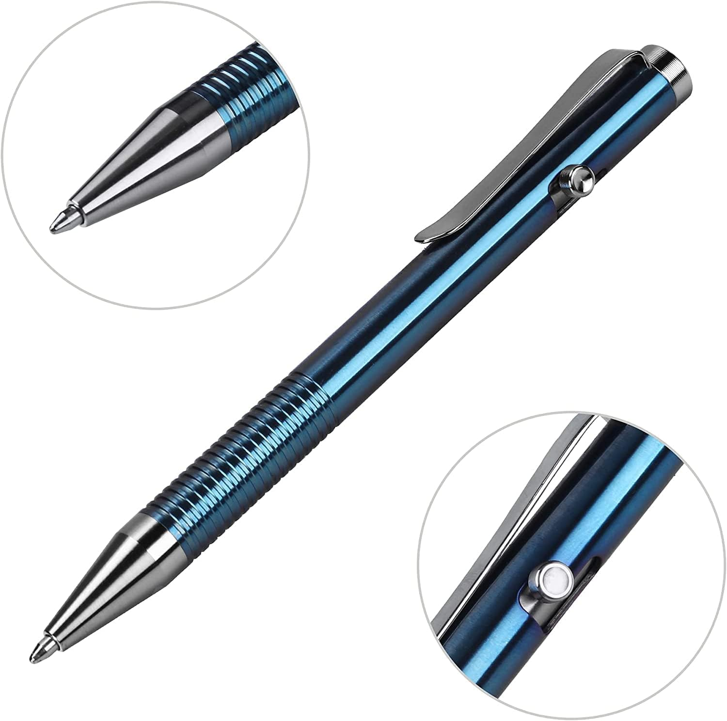 SMOOTHERPRO Titanium Ballpoint Pen Stainless Steel Pen Compatible with Parker Refill for EDC Signature Color Grey (Ti951) image number 4