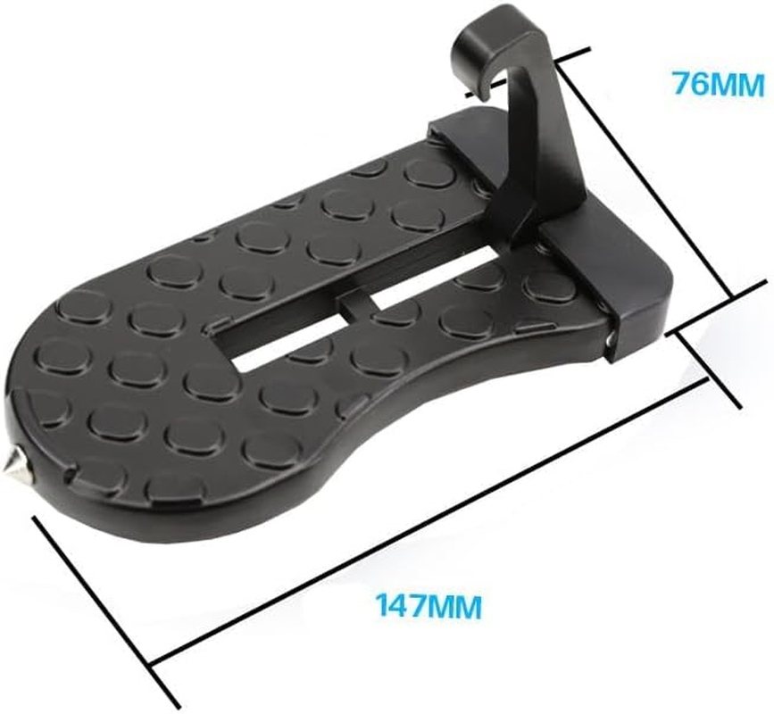 Swpato Car Door Step with Glass Breaker Safety Hammer & Roof Rack Access,Foldable Roof Rack Door Step - Fits Most Car, SUV and Truck, Max Load 400 Lbs(Black) image number 3