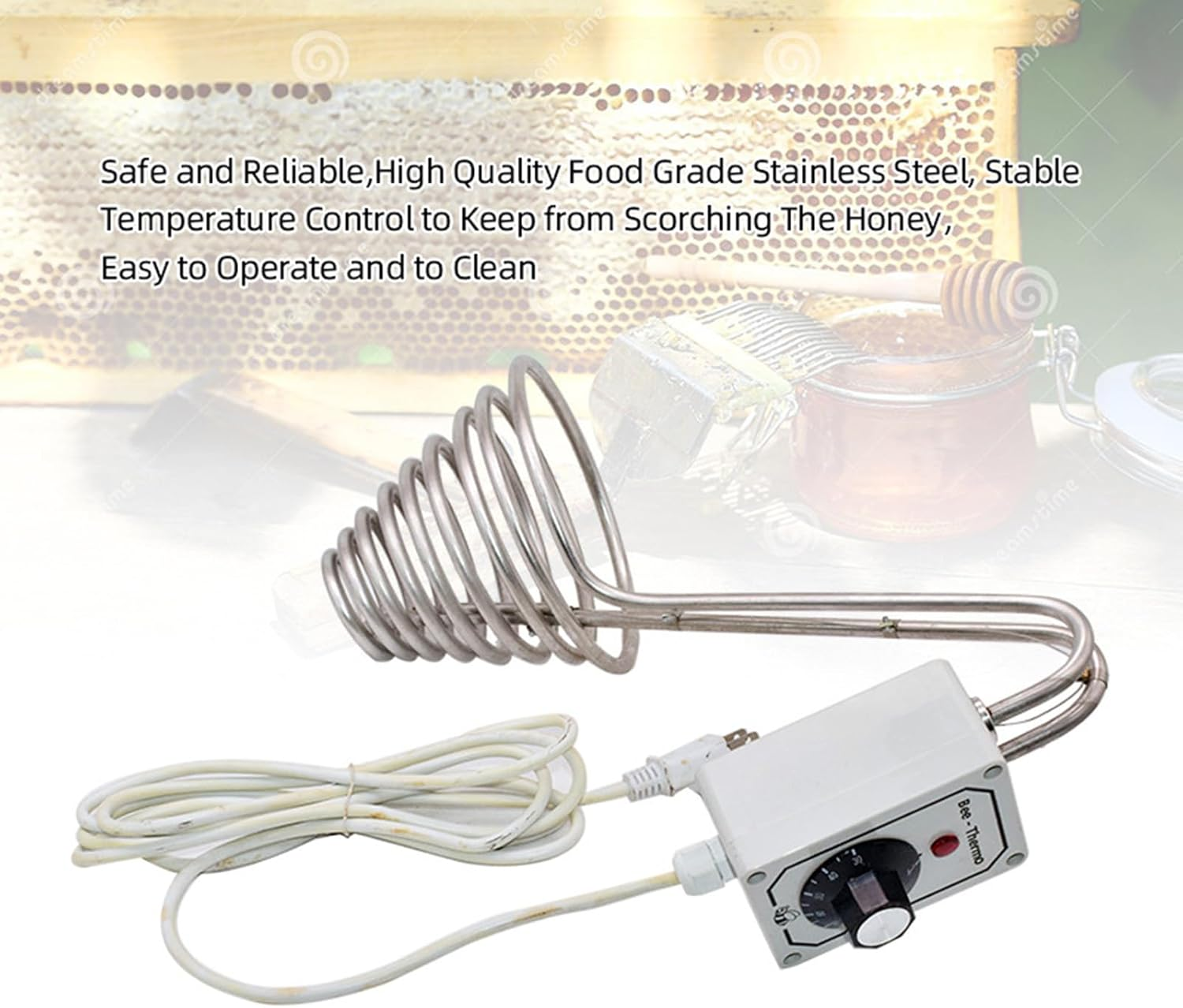 Heating Circle Honey Melter, Stainless Steel Honey Filter Heater Honey Extractor with Temperature-Adjustable Beekeeping Equipment for Beekeeper image number 6