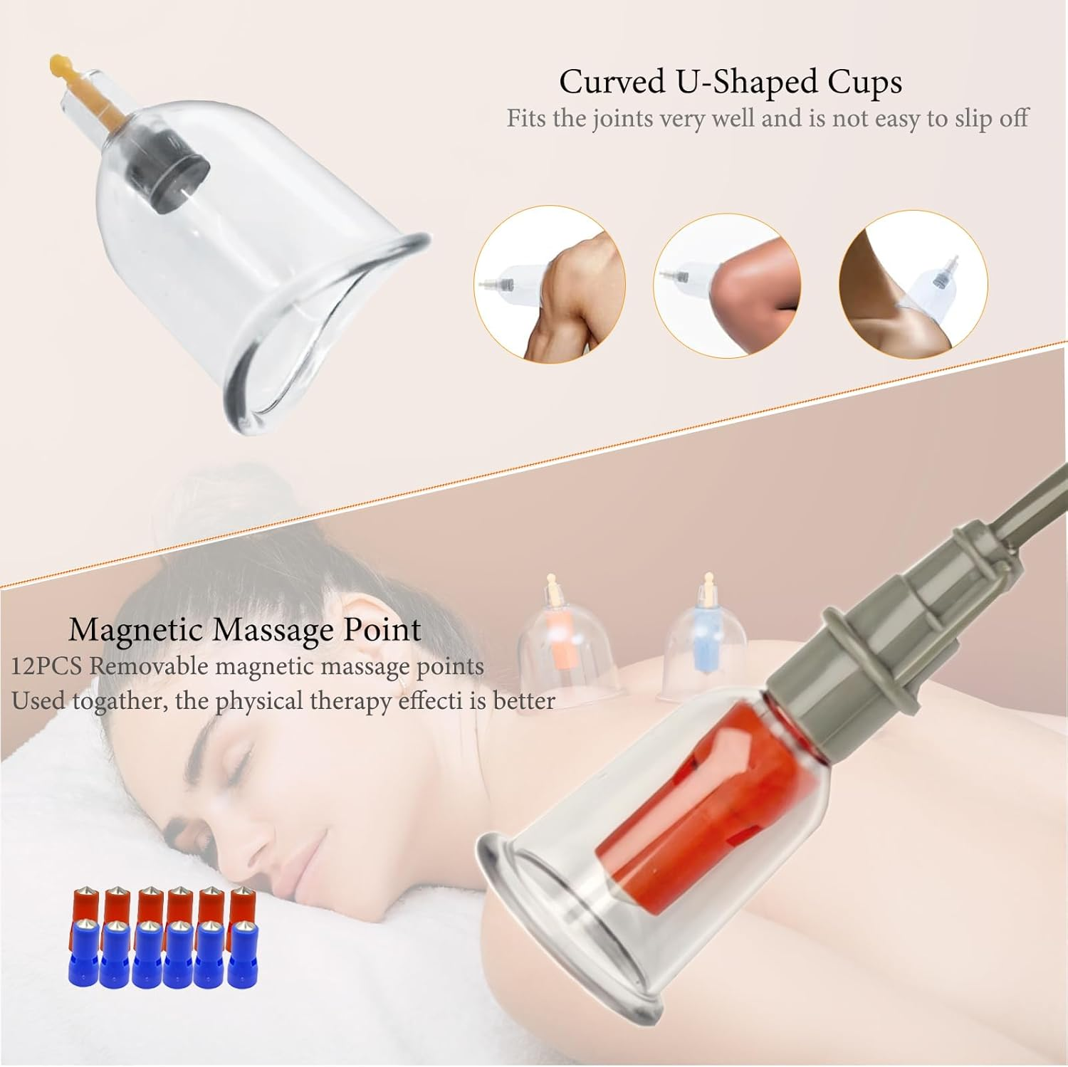 32PCS Cupping Set,Vacuum Therapy Cupping Suction Massager Kit with Pump,Chinese Professional Acupoint Cupping Therapy Hijama for Cellulite Reduction Muscle Pain Relief image number 6