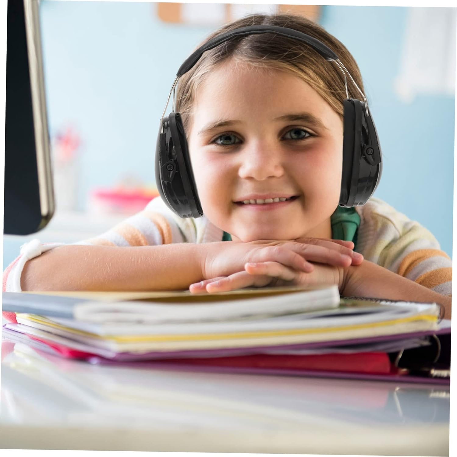 OSALADI Noise Canceling Headphones Headphones Noise Cancelling Vibes Soundproof Snug Hat Protection Quiet Ear Proof Headphones Headphones Babies Black Abs - Pink image number 2