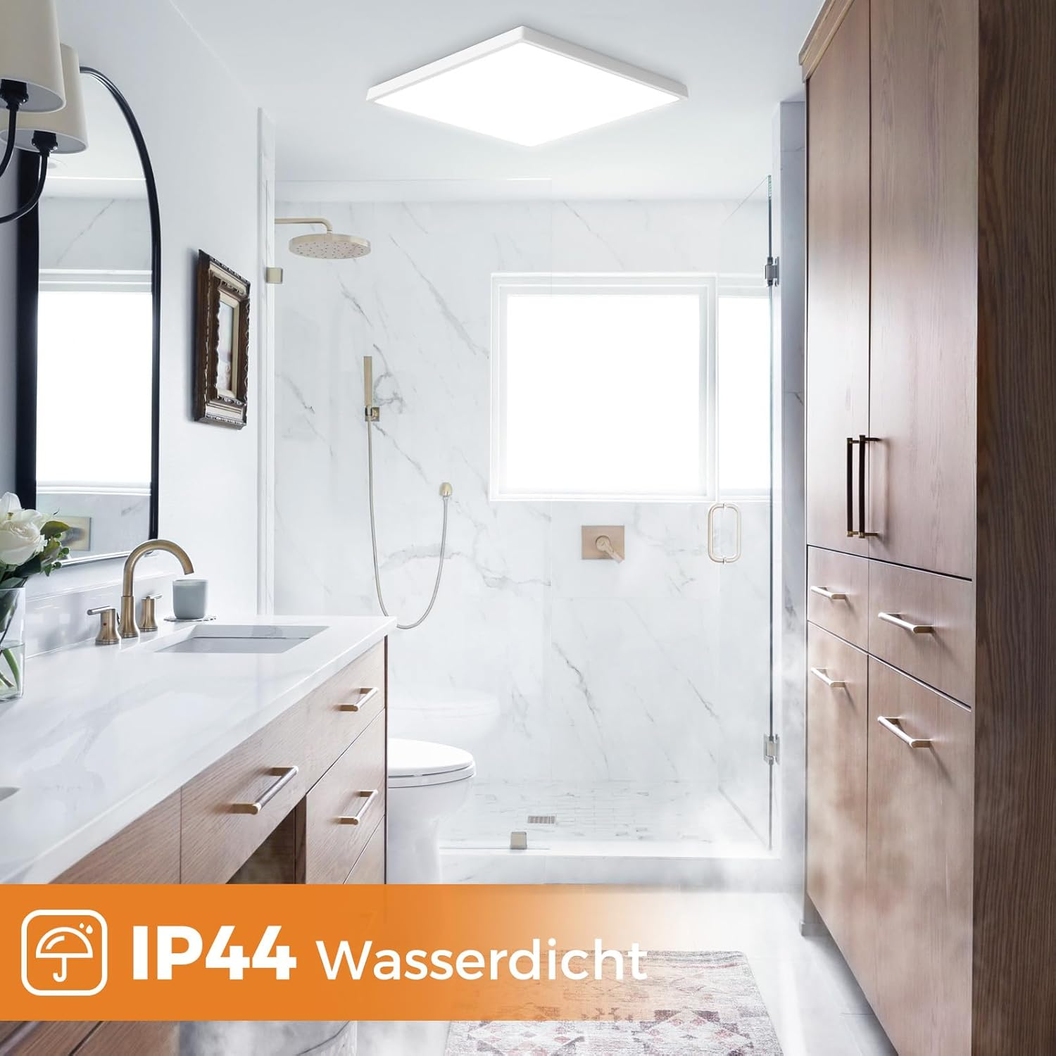 Slochi LED Ceiling Light, 18 W Ultra Thin Ceiling Light Flat 22 Cm, 6500 K Cool White, LED Ceiling Light Square for Bedroom, Living Room, Bathroom, Balcony, Hallway, Kitchen image number 1