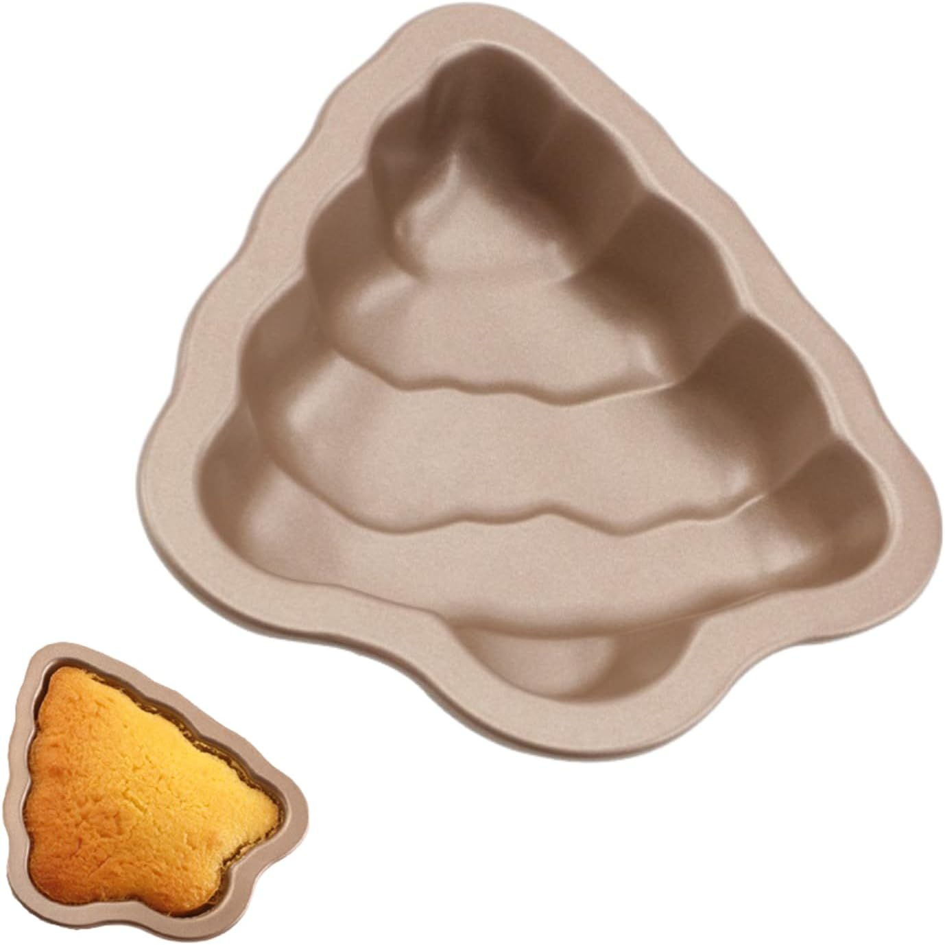 Crethinkaty Christmas Tree Shape Mini Cake Pan Pie Molds, 5.3 in Cake Tin Non Stick Bakeware for Christmas Cake Chocolate Fondant Sweets Baking Molds image number 5