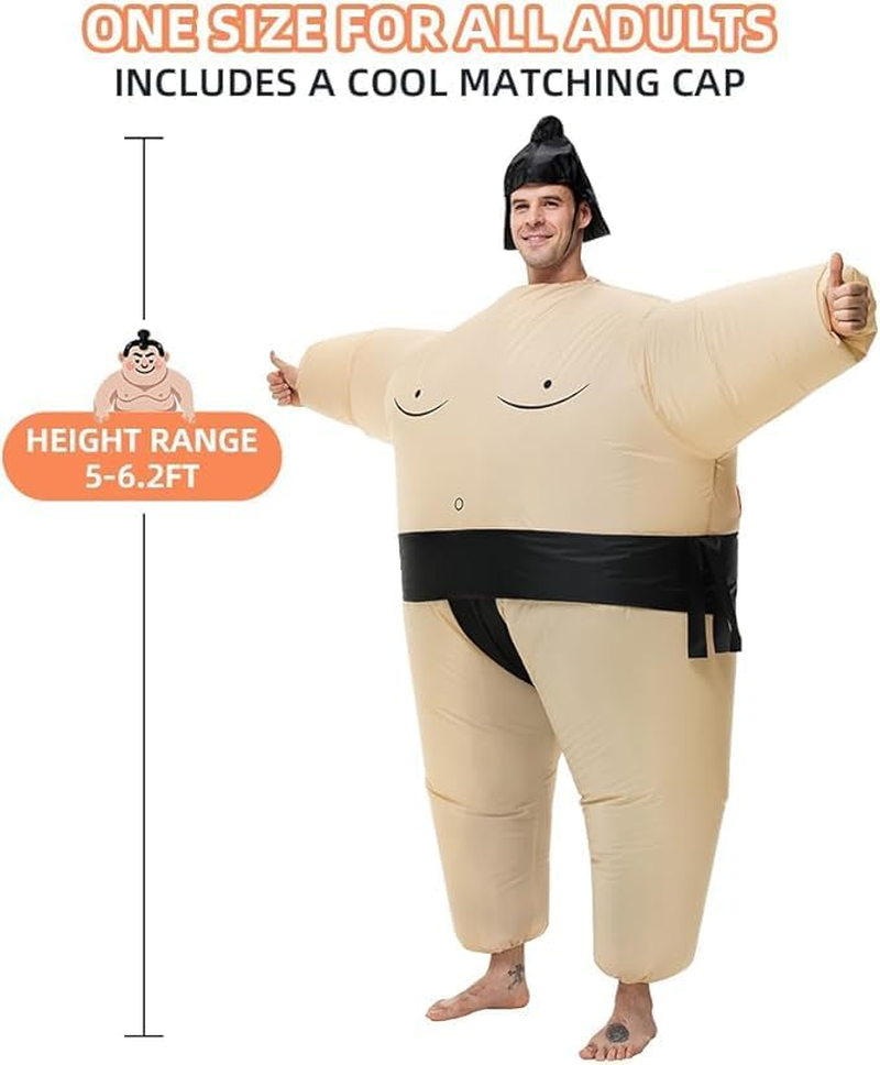 Inflatable Sumo Wrestling Suits, Wrestler Inflatable Costume, Blow up Sumo Costume, Halloween Costumes, Inflatable Funny Costume Adult image number 5