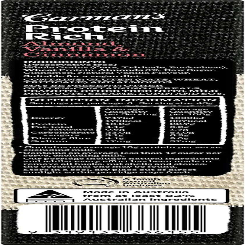 Carman'S Protein Rich Almond, Vanilla and Cinnamon Porridge Sachets 270 G image number 6