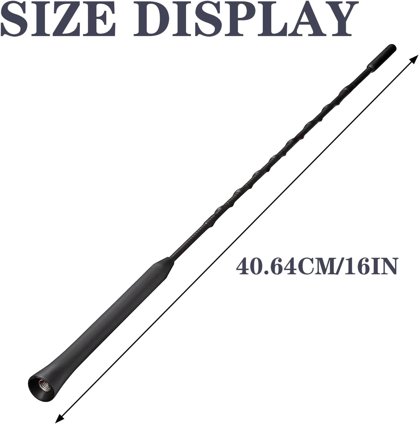 Universal Vehicle Antenna Replacement 40Cm, AM FM Roof Mount Car Radio Antenna Mast with Flexible Rubber Antennae and Threaded Adapters for Improved Signal Reception image number 1