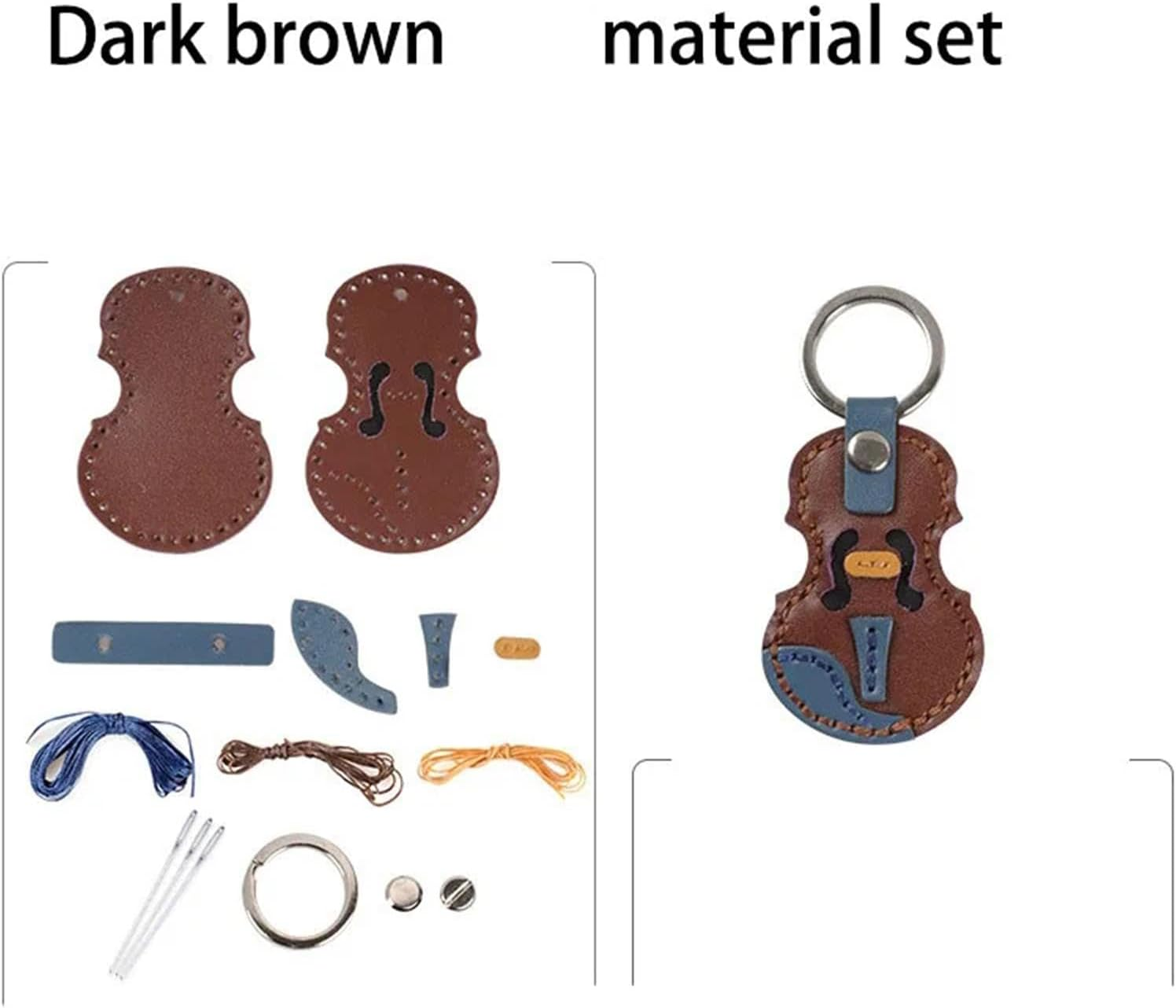 G&eacute;n&eacute;rique Wallet Charm, Key Organizer, Personalized Keychain, Multipurpose Violin Keychain Making Kit, Vintage Leather Keychain, Stylish Bag Accessories, Decorative Pendant for Wallet image number 1