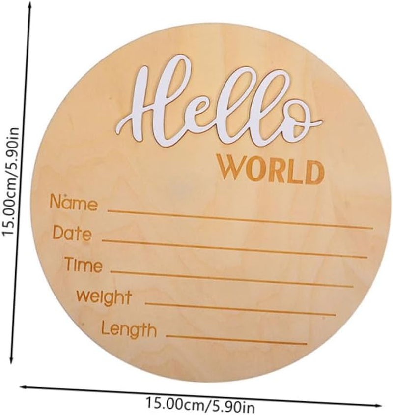 2 Pcs Newborn Name Sign Wooden Birth Announcement Plaque Name Display for Hospital Photo Prop Nursery Decoration image number 5
