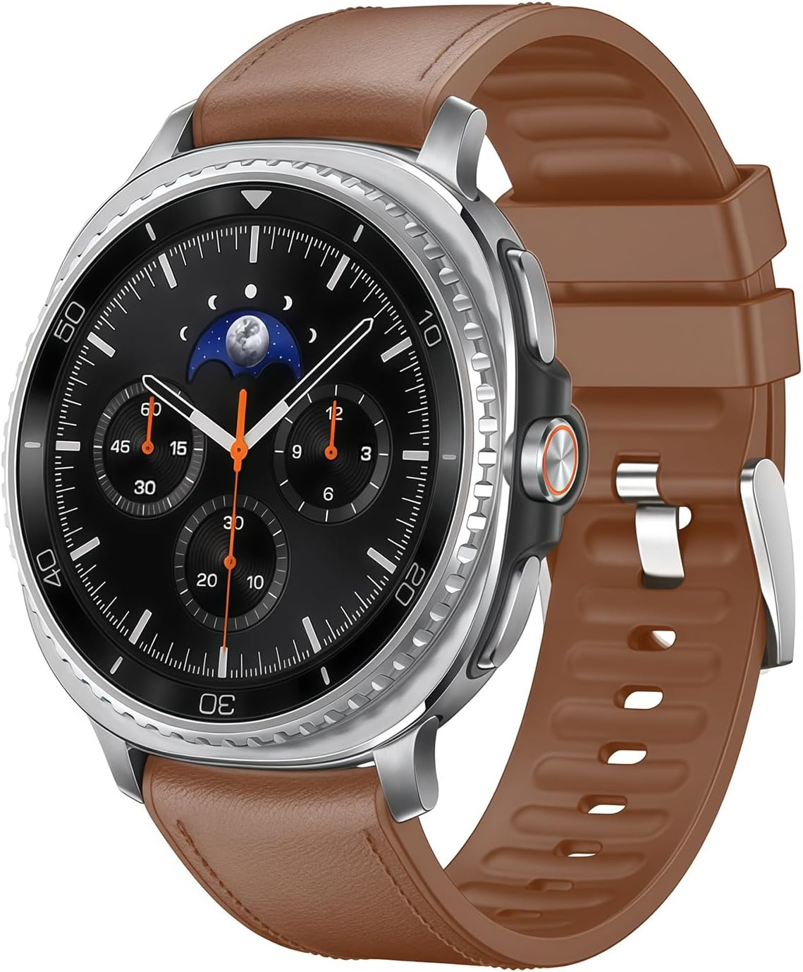 HAYONLIY Leather Band Compatible with Samsung Galaxy Watch 8 40Mm 44Mm/Galaxy Watch 8 Classic 46Mm, Genuine Leather Outer & Silicone Inner Sport Adjustable Replacement Strap for Men Women