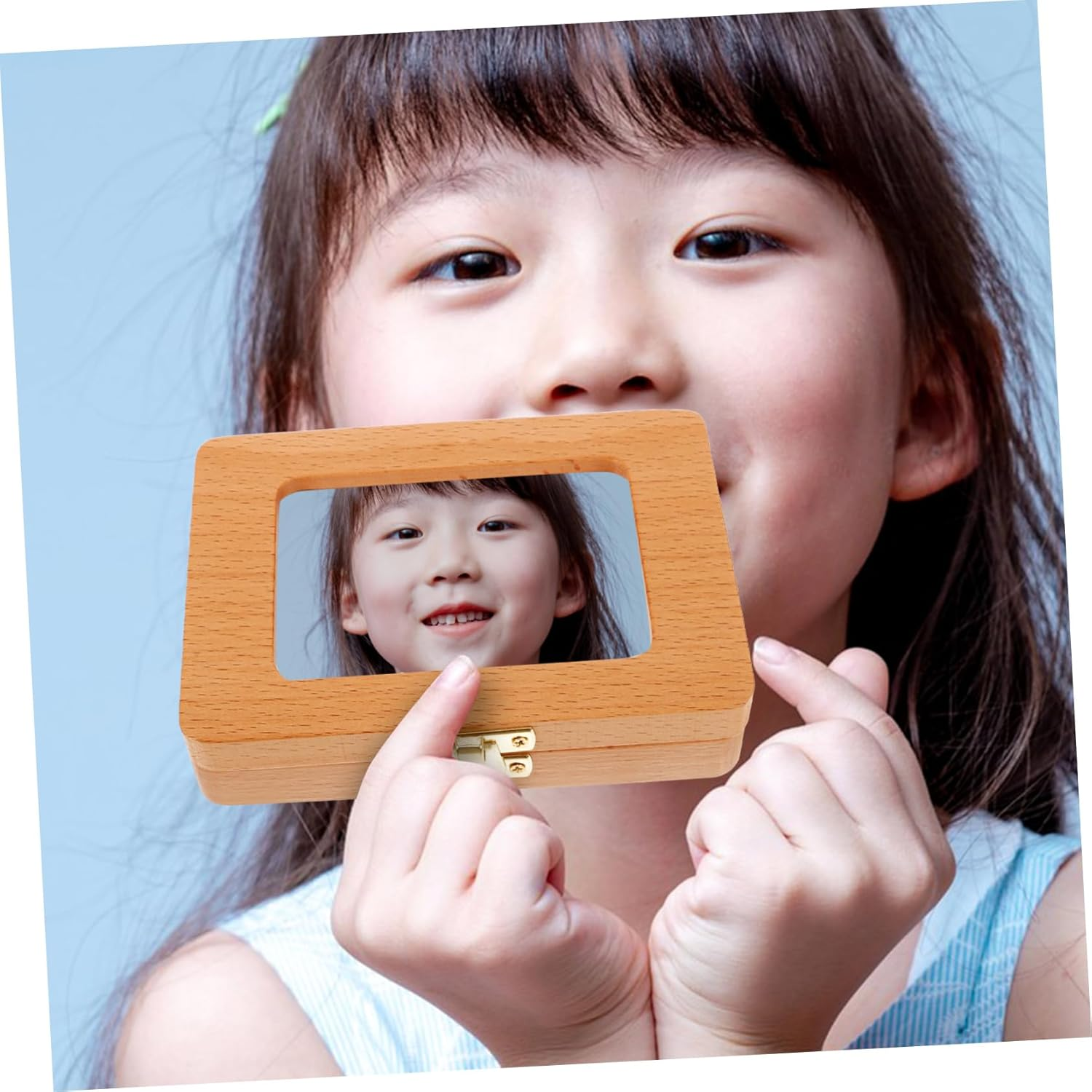 Kisangel Tooth Storage Box Wooden Keepsake Case for Boys and Durable Tooth and Hair Present for Newborns Compact Design For