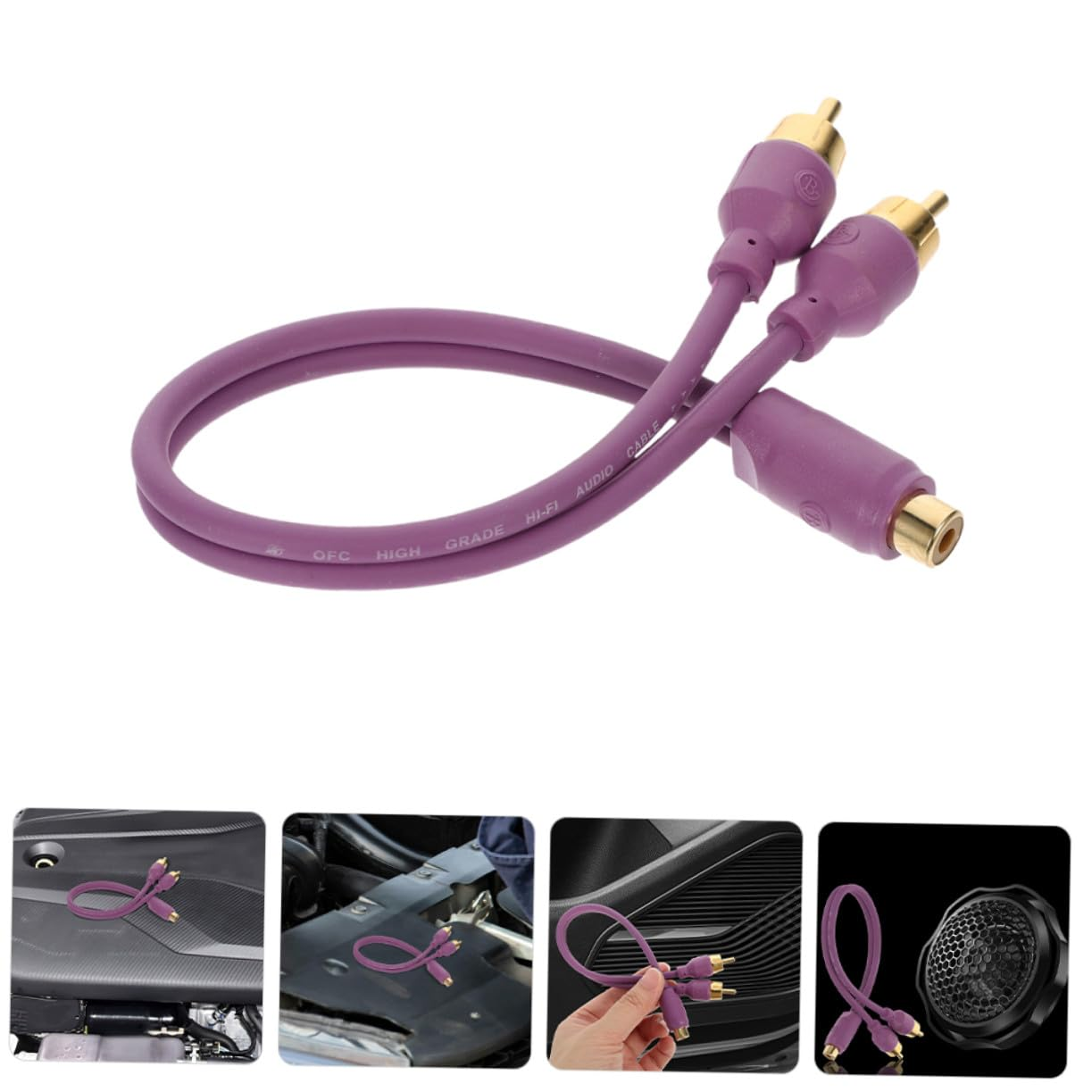 PRETYZOOM Car Audio RCA Y Splitter Cable 2Pcs Male to Male Output Converter for Subwoofer Amplifier Home Theater Vehicle Audio Installation