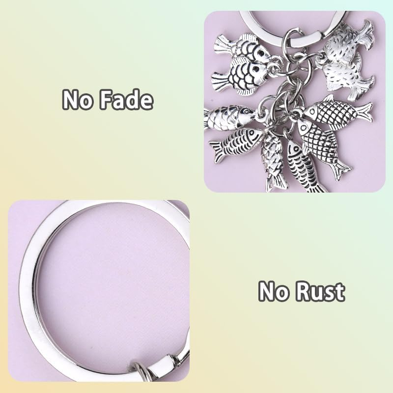 Vintage Fish Keychain for Husband Boyfriend Novelty Fishing Gifts for Son Nephew Fisherman Birthday Presents for Grandpa Dad Fishing Retirement Gifts for Men Elderly Uncle Fish Lover Fisherman Keyring image number 6