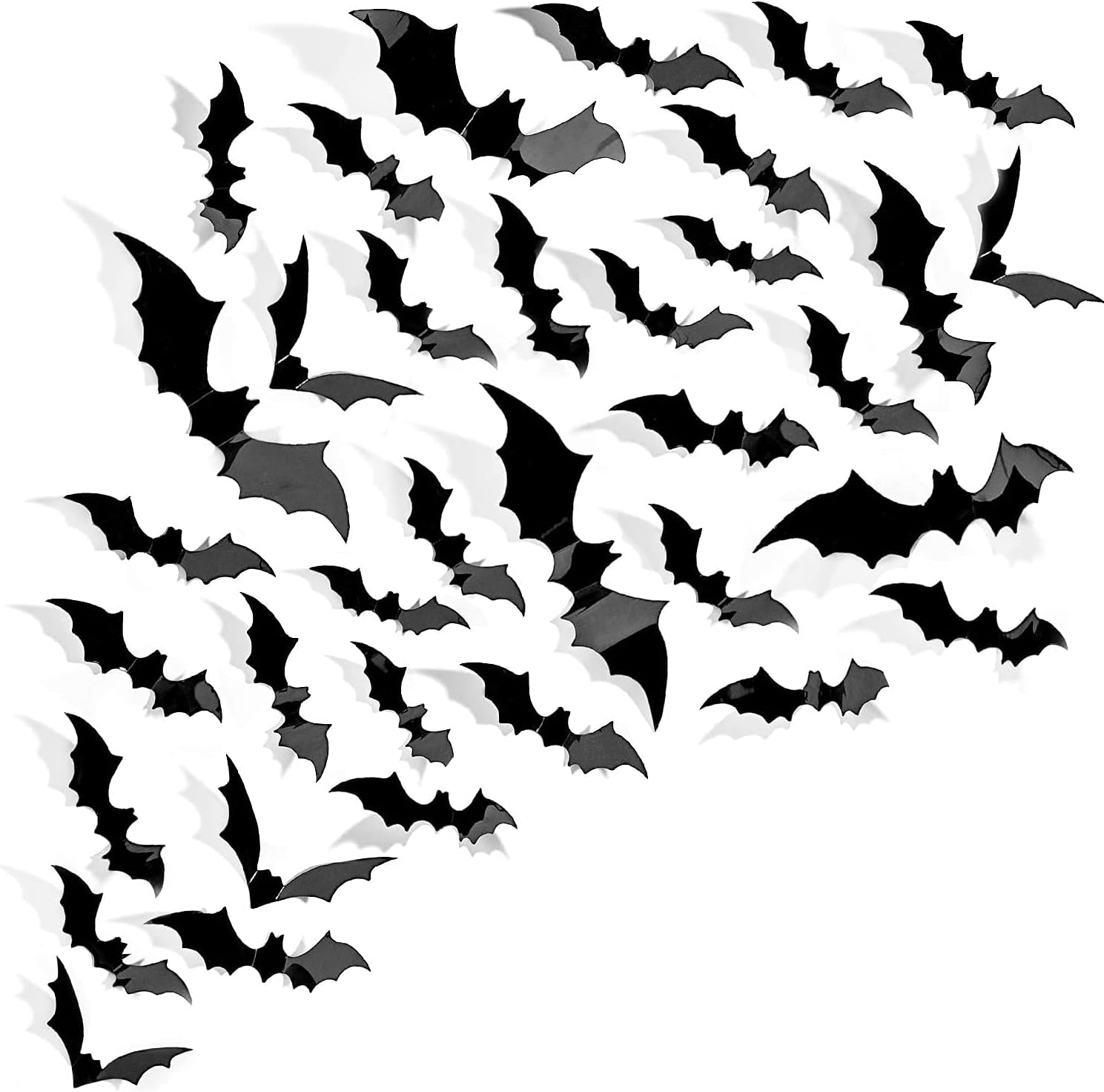 Weforu 120Pcs/Lot 3D DIY PVC Black Bat Wall Sticker Room Home Decor Art Halloween Decoration Gift Removable Wall Decals image number 1