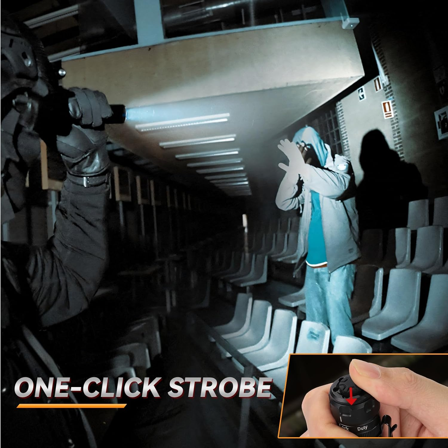 Sofirn SK1 Tactical Flashlight, LED Pocket Torch Rechargeable, 1571Ft Long Throw and Rotary Switch, EDC Handheld Flashlight for Home Camping Emergencies Rescue Hunting image number 4