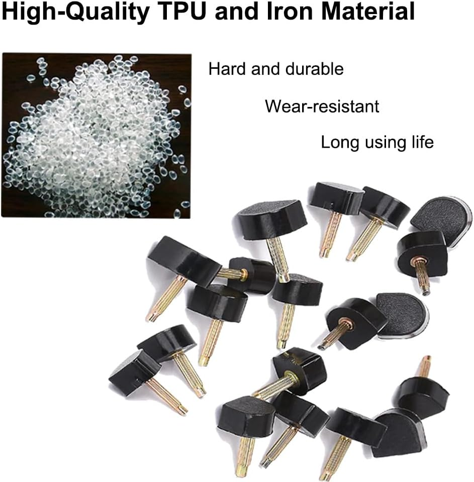 High Heel Shoes Replacement Tips Pin, 20 Pairs Women Shoes High Heel Caps, 8Mm 9Mm 10Mm 11Mm 12Mm High Heel Shoe Tips with 2 Different Pins Diameter 2.4Mm 3Mm (Black) image number 3