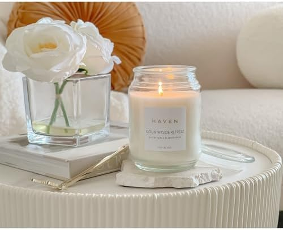 Haven Eucalyptus & Spearmint Scented Candle in Glass Jar - Clean-Burning Soy Wax Blend with Natural Cotton Wick - Long-Lasting Aromatherapy Candle for Home Decor & Fragrance image number 3