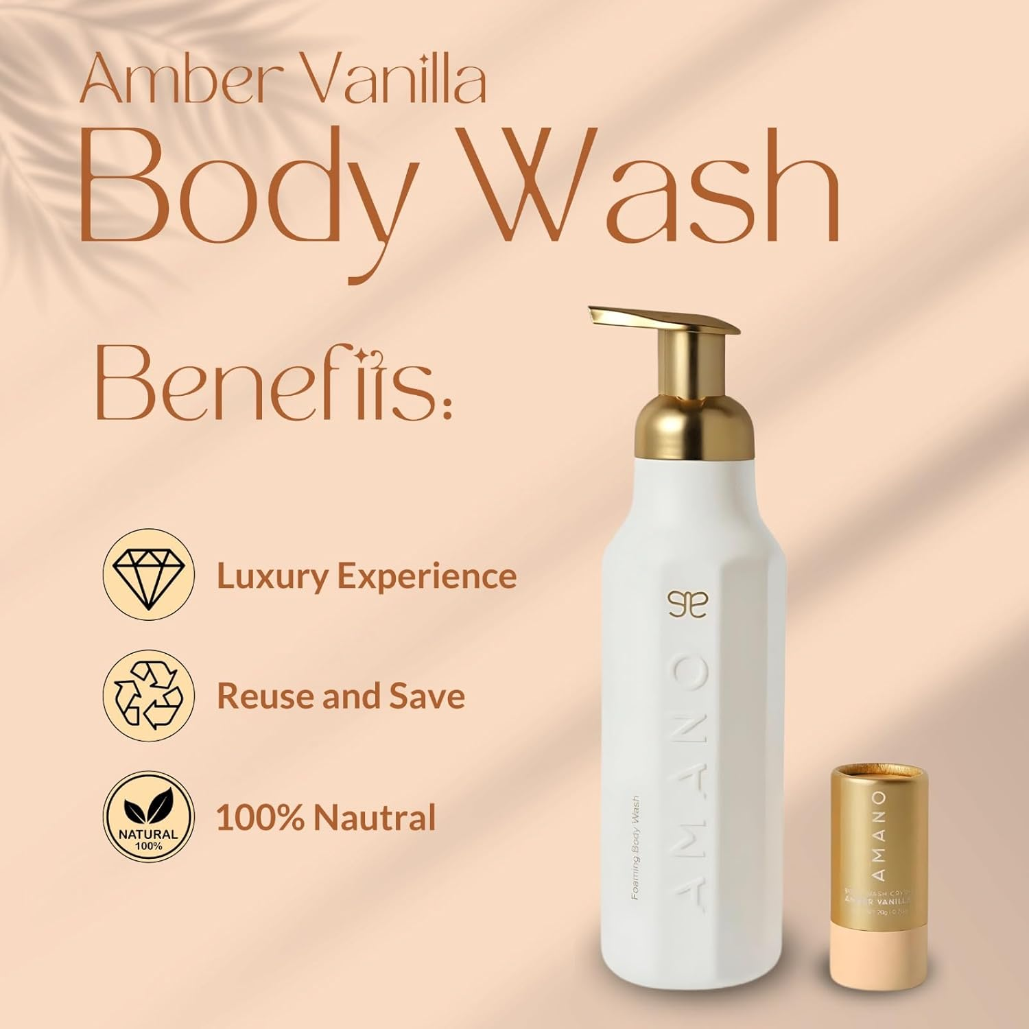 Amano Beauty Crystal Starter Kit &ndash; Luxury Foaming Cleanser with Reusable Bottle, Vegan, Sulfate-Free, Paraben-Free, Phthalate-Free &ndash; Glowing, Smoother Skin in 30 Days image number 5