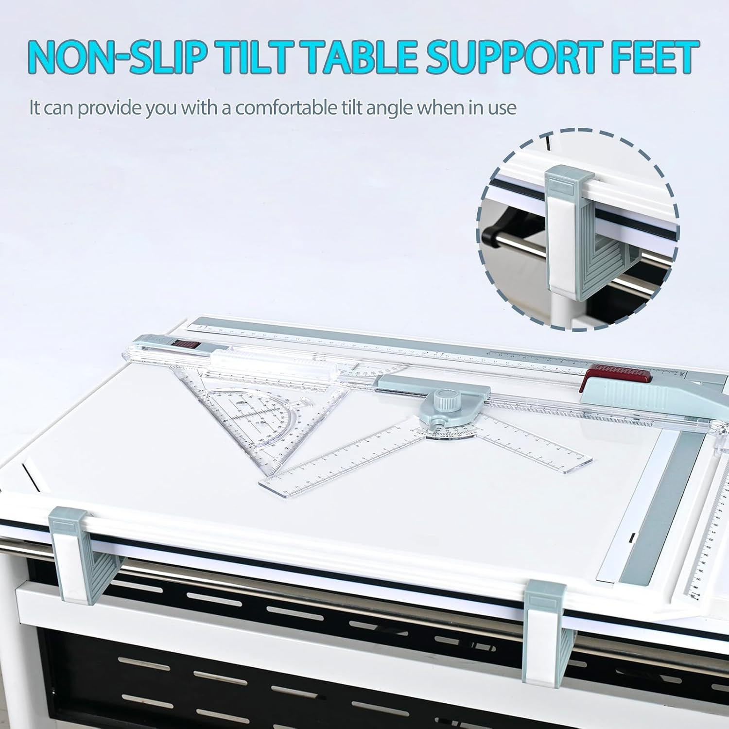 SOCROTO A3 Drafting Board Multifunctional Portable Drafting Table Graphic Architectural Sketch Portable Drafting Board with Clear Rule Parallel Motion and Angle Adjustable Measuring System