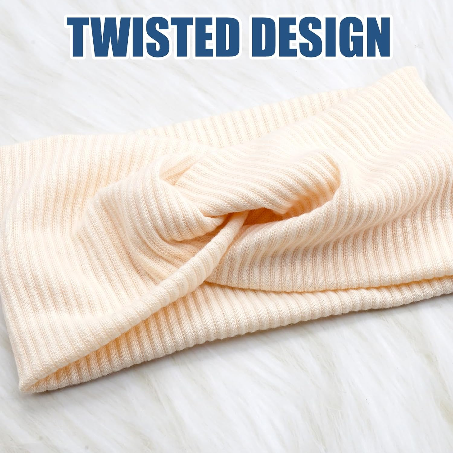 Pack of 6 Headbands Women'S Headband Girls Headband Women'S Winter Soft Elastic Twisted Non-Slip Turban for Short Hair, Yoga, Workout, Running, Sports, Hair Band Multicoloured for Girls Women image number 5